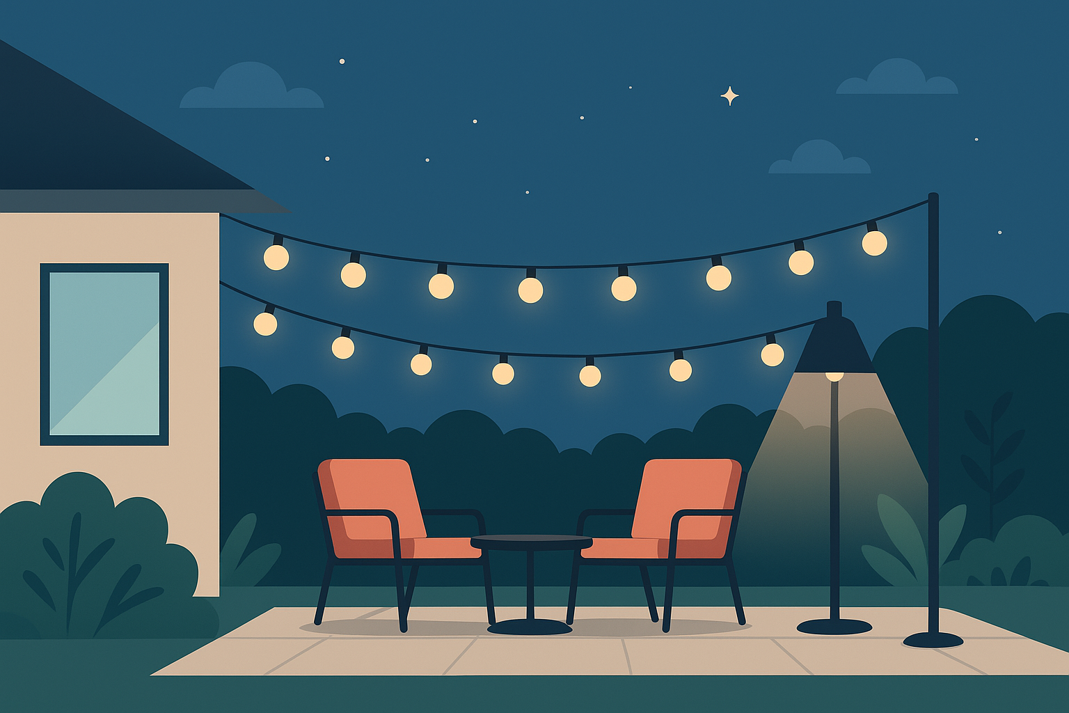 Patio lighting illustration